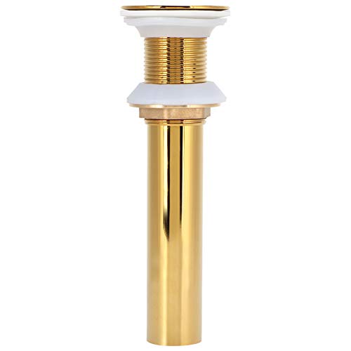 Sonew Goldspüle Abflussstopper mit Anti-Clog-Design-poliertes Messing und Edelstahl Pop-up-Badezimmer-Wasserhahn-Drain für den Nicht-Überfluss-Gebrauch (Kleine Sprübung ohne Löcher) von Sonew