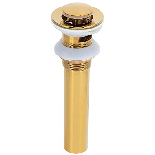 Sonew Goldspüle Abflussstopper mit Anti-Clog-Design-poliertes Messing und Edelstahl Pop-up-Badezimmer-Wasserhahn-Drain für den Nicht-Überfluss-Gebrauch (Kleine Sprung mit Löchern) von Sonew