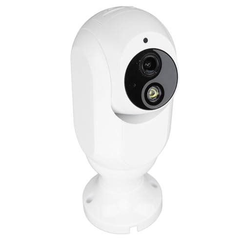 Sonew Kabellose WLAN-Überwachungskamera, 3 MP, 1080P, Farbe, Nachtansicht, Kabellose Überwachungskamera mit KI-Bewegungserkennung, 360° PTZ, E27-Schraubschnittstelle für den von Sonew