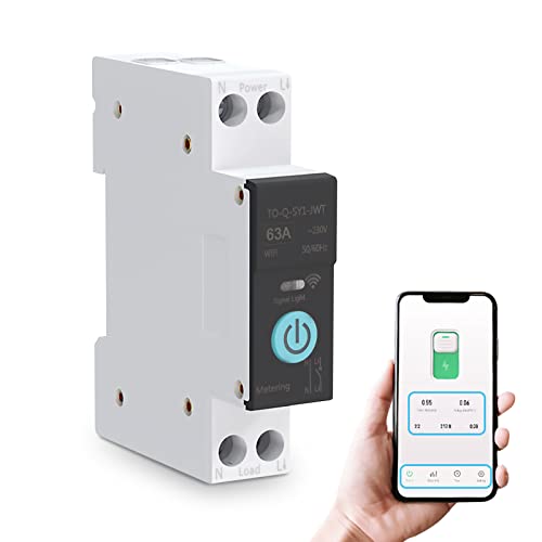 Sonew Schutzschalter, Leitungsschutzschalter für die Hutschiene, Smart WIFI Switch Home Circuit Breakers, Handy Fernbedienung 3 Timing Modi für Haushaltsgeräte(63A) von Sonew