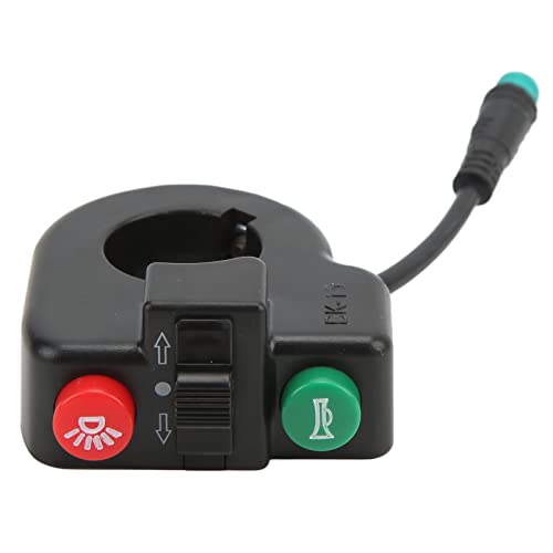 Sonew Multifunktionaler Scooter -Hornschalter mit 5Pin -wasserdichtem Anschluss | 3 in 1 Austauschbarer Kunststoffknopf für Kugoo M4 & M4 Pro | Rote und Grüne Indikator von Sonew