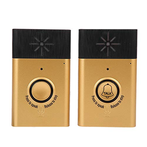 Wireless Voice Intercom Türklingeln Zwei Wege Talk Home Türklingel Intercom Kit LED Indoor Außen Sprechanlage Home Security System(Gold) von Sonew