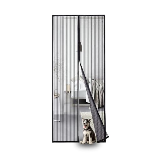 Fliegengitter Balkontür, Kinderleichte Klebemontage Ohne Bohren, Magnet Insektenschutz, Der Magnetvorhang Ist Ideal Für Die Balkontür (schwarz, 90x220 cm) von Sonfedo