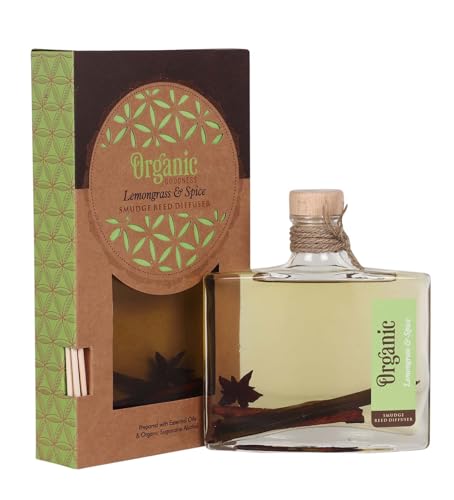 150ml Lemongrass & Spice Organic Goodness Smudge Reed Diffuser in Flat Bottle von Song of India