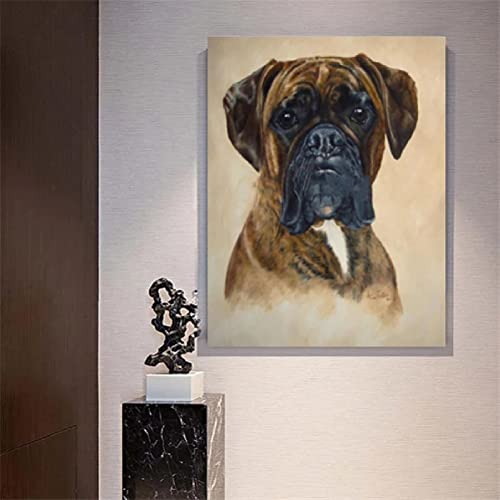 SongYww 5D Diamant Painting Set Full Kristall Strass Boxer Hund Diamond Painting für Kinder/Erwachsene, DIY Diamant Malerei Zubehör für Wand Dekoration und Geschenk Square Drill40x60cm von SongYww