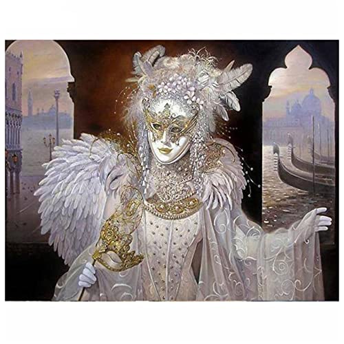 SongYww 5D Diamant Painting Set Full Kristall Strass Maske Schönheit Diamond Painting für Kinder/Erwachsene, DIY Diamant Malerei Zubehör für Wand Dekoration und Geschenk Round Drill 60x80cm von SongYww