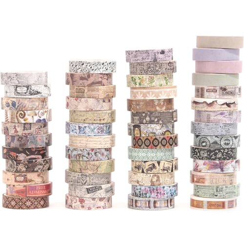 Songdao 50 Rollen Retro Washi Tape Set Dekorative Antik Masking Tapes Vintage Klebeband Bunt für Kunst, DIY Handwerk, Tagebuch, Planer, Scrapbook, Verpackung Songdao 50 Rollen Retro Washi Tape Set Dekorative Antik Masking Tapes Vintage Klebeband Bunt für Kunst, DIY Handwerk, Tagebuch, Planer, Scrapbook, Verpackung von Songdao