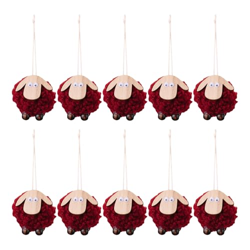 10 Stück Weihnachtsfilz-Schaf-Ornamente, weicher Filz-Behang, Weihnachtsdekorationen für Familienfeiern, Wollset 10 Stück Weihnachtsfilz-Schaf-Ornamente, weicher Filz-Behang, Weihnachtsdekorationen für Familienfeiern, Wollset von Songelt