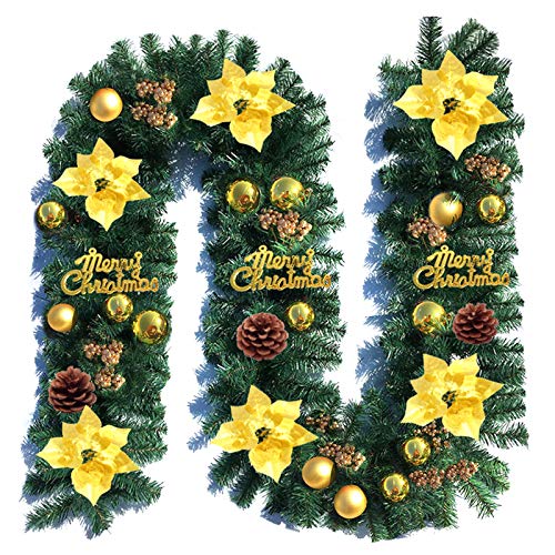 2,7 m Weihnachtskranz Girlande Künstlicher Tannenzapfen Ball Baum Rattan Hängende Ornament Home Party Tür Fenster Dekoration Weihnachten Schneemann von Songelt