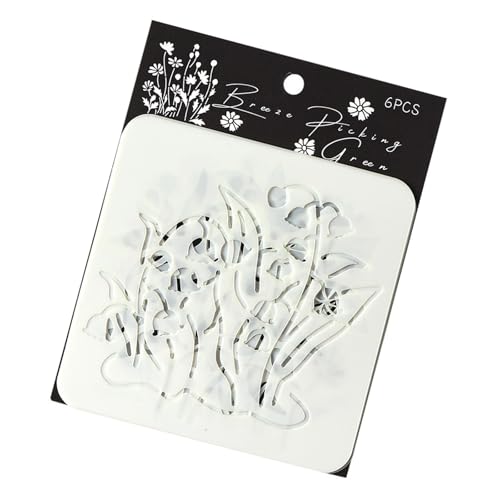 6 Stück PET-Blumenschablonen, Pflanzen-Zeichen-Vorlagen für Klassenzimmer-Aktivitäten und Basteln, Kunst und Handwerk, ausgehöhlte Malerei, Pflanzen, Zeichnungsvorlage, Blumen 6 Stück PET-Blumenschablonen, Pflanzen-Zeichen-Vorlagen für Klassenzimmer-Aktivitäten und Basteln, Kunst und Handwerk, ausgehöhlte Malerei, Pflanzen, Zeichnungsvorlage, Blumen von Songelt