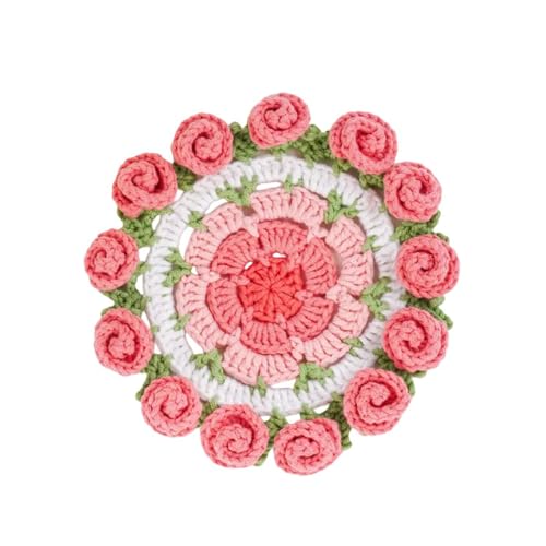 Blumen-Untersetzer-Set, handgefertigt, Tischdekoration, Geschirr, Pad, hitzebeständig, für Küche, Esszimmer, Zubehör für Partys, Stricken Blumen-Untersetzer-Set, handgefertigt, Tischdekoration, Geschirr, Pad, hitzebeständig, für Küche, Esszimmer, Zubehör für Partys, Stricken von Songelt