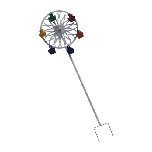 Drehbares Riesenrad Vogelfutterstation Edelstahl Garten Dekorative Windmühle Skulptur für Outdoor Hof Terrasse Landschaft Vogelfutterspender für Garten von Songelt