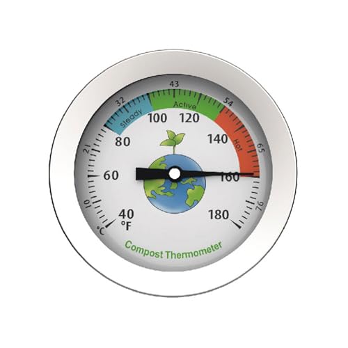 Erde 10 ~ 76 °C 4.4 °C ~ 82.2 °C Edelstahl-Temperaturzifferblätter für Gartenrasen Pflanzenerde von Songelt