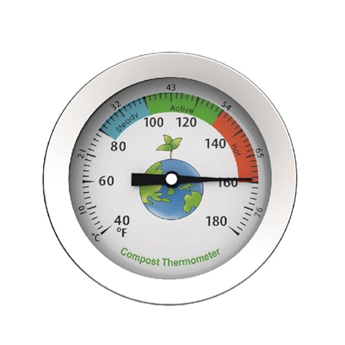 Erde 10 ~ 76 °C 4.4 °C ~ 82.2 °C Edelstahl-Temperaturzifferblätter für Gartenrasen Pflanzenerde von Songelt
