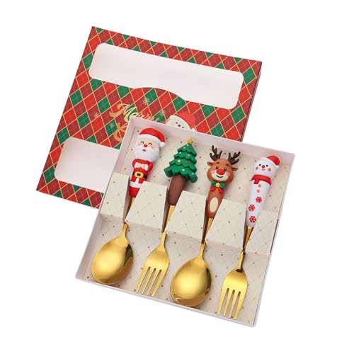 Festival Löffel und Gabel Set 410 Edelstahl Weihnachtsbesteck Praktische Essutensilien Geeignet für Zuhause und Event Party Tischdekoration Festival Löffel und Gabel Set 410 Edelstahl Weihnachtsbesteck Praktische Essutensilien Geeignet für Zuhause und Event Party Tischdekoration von Songelt