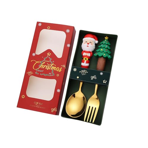 Festival Löffel und Gabel Set 410 Edelstahl Weihnachtsbesteck Praktische Essutensilien Geeignet für Zuhause und Event Party Tischdekoration Festival Löffel und Gabel Set 410 Edelstahl Weihnachtsbesteck Praktische Essutensilien Geeignet für Zuhause und Event Party Tischdekoration von Songelt