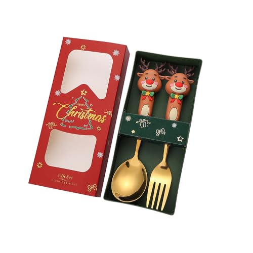 Festival Löffel und Gabel Set 410 Edelstahl Weihnachtsbesteck Praktische Essutensilien Geeignet für Zuhause und Event Party Tischdekoration Festival Löffel und Gabel Set 410 Edelstahl Weihnachtsbesteck Praktische Essutensilien Geeignet für Zuhause und Event Party Tischdekoration von Songelt