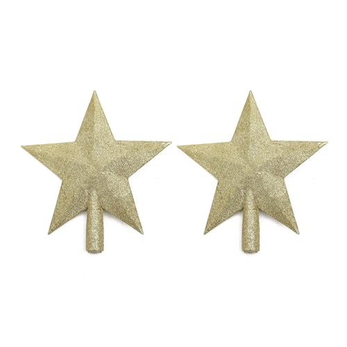 Glitzernde Stern-Baumspitzen, Ornament, praktische harte Sternaufsätze für Weihnachten, Heimdekoration, Akzent, 2 Stück Glitzernde Stern-Baumspitzen, Ornament, praktische harte Sternaufsätze für Weihnachten, Heimdekoration, Akzent, 2 Stück von Songelt