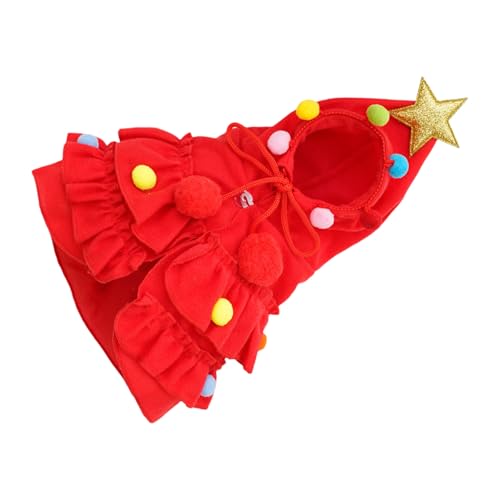 Grüner Weihnachtsumhang für Haustiere mit Stern für Welpen, warme Winterumhänge für kleine Hunde und Katzen, Urlaubskostüm, Weihnachtstierzubehör Grüner Weihnachtsumhang für Haustiere mit Stern für Welpen, warme Winterumhänge für kleine Hunde und Katzen, Urlaubskostüm, Weihnachtstierzubehör von Songelt