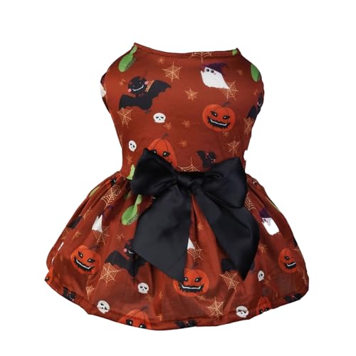 Halloween-Hundekleid, Schleife, Kürbisdruck, 2 Beine, Haustier-Kostüm, Themenparty, Katzen, Fotoshootings, Outfit, kleines Halloween-Outfit Halloween-Hundekleid, Schleife, Kürbisdruck, 2 Beine, Haustier-Kostüm, Themenparty, Katzen, Fotoshootings, Outfit, kleines Halloween-Outfit von Songelt