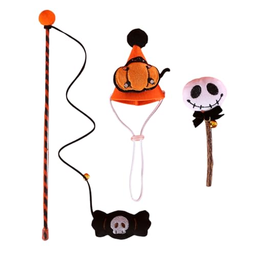 Halloween-Kegelhut zum Kauen, lustige Angelrute, lustige Übung, Teaser, Spielzeug für Katzen, Halloween-Katzen Halloween-Kegelhut zum Kauen, lustige Angelrute, lustige Übung, Teaser, Spielzeug für Katzen, Halloween-Katzen von Songelt