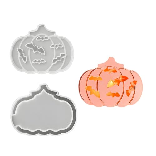 Halloween-Silikonform für ausgehöhlte Kürbis-LEDs, leuchtende Bastelarbeiten, detaillierte Textur, einfaches Herauslösen für Dekorationen, freundliche Silikon-Kürbisform von Songelt