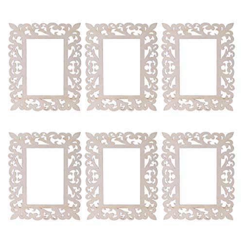 Holzanhänger, ausgehöhlte Fenstergitter, Ornamente, Verzierungen für Kunsthandwerksprojekte, Geburtstagsparty, Hochzeit, Dekoration, Gartendekoration, Ornament, 6 Stück von Songelt