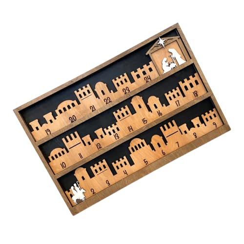 Indoor Weihnachtsdeko Krippe mit Countdowns Kalender Holzsockel Designs für Feiertage Feiern Countdowns Kalender von Songelt