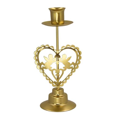 Kerzenständer aus Eisen mit ausgehöhltem Weihnachtsstern und Herzmuster, Kerzenständer für Tischdekoration, Metall-Kerzenständer Kerzenständer aus Eisen mit ausgehöhltem Weihnachtsstern und Herzmuster, Kerzenständer für Tischdekoration, Metall-Kerzenständer von Songelt