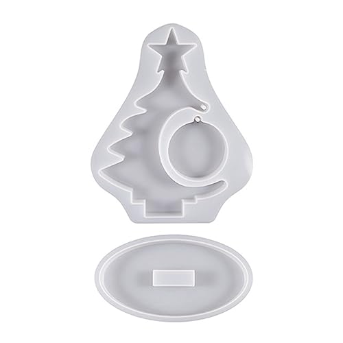 Kristall-Epoxidharz-Weihnachtsbaum-Bilderrahmen-Set, Silikonform mit Basis für Harzherstellung, Zubehör, Schmuckform von Songelt