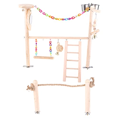 Lovebird Finkenkäfig Sitzstange Ständer Brücke Schaukel Klettern Holz Leiter Hängematte Spielzeug für Vogelfutterstation Tassen Lovebird Finkenkäfig Sitzstange Ständer Brücke Schaukel Klettern Holz Leiter Hängematte Spielzeug für Vogelfutterstation Tassen von Songelt