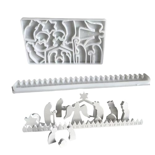 Multifunktionales Silikonformen-Set, Countdown-Formen, Ornament, Basteln, Weihnachten, Silikonform von Songelt
