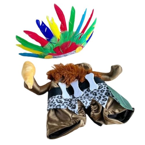 Pet Transformation Outfit Indisches Outfit Haustier Kostüm Katzen Hunde Cosplay Kostüm Set mit Hut Halloween Hund Pet Transformation Outfit Indisches Outfit Haustier Kostüm Katzen Hunde Cosplay Kostüm Set mit Hut Halloween Hund von Songelt
