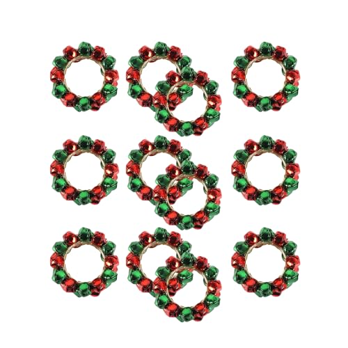 Set mit 12 eleganten Serviettenhaltern, bunte Weihnachtsglocken, Serviettenringe für saisonale Dinner-Partys, Tischdekoration, Weihnachtsfeier, unverzichtbar von Songelt