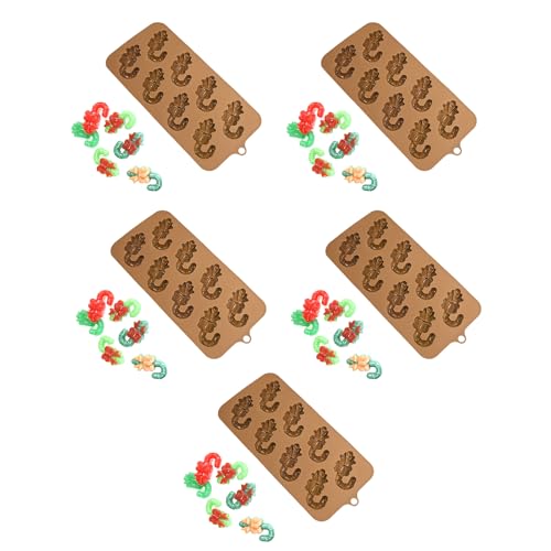 Set mit 5 lebensmittelechten Silikon-Formen für Schokolade und Süßigkeiten, praktische Küchen-Backformen, Kuchendekoration, Backzubehör, Urlaubsbackzubehör Set mit 5 lebensmittelechten Silikon-Formen für Schokolade und Süßigkeiten, praktische Küchen-Backformen, Kuchendekoration, Backzubehör, Urlaubsbackzubehör von Songelt