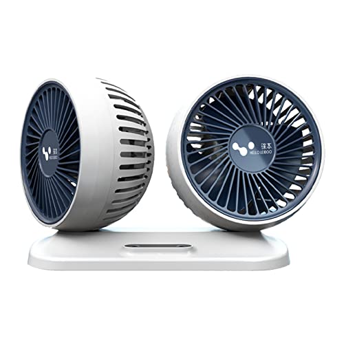 Songelt Auto Ventilator Auto Innenraum Zubehör 360 Grad Rund Auto Luftkühler Lüfter Lüftungsplatine 12V/24V Doppelkopf von Songelt
