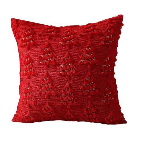 Songelt Dekorativer Kissenbezug, Weihnachts-Kissenbezug, bestickte Designs, warme Winterdekoration, Polyester, festlicher Überwurf-Kissenbezug Songelt Dekorativer Kissenbezug, Weihnachts-Kissenbezug, bestickte Designs, warme Winterdekoration, Polyester, festlicher Überwurf-Kissenbezug von Songelt