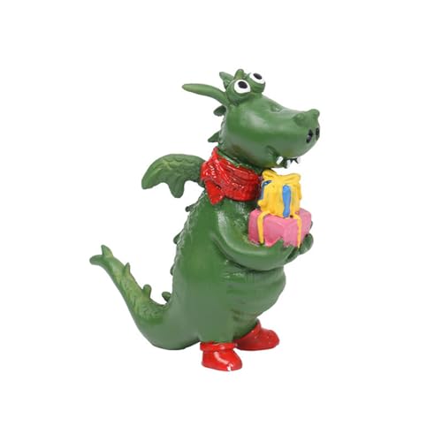 Songelt Dinosaurier-Weihnachtsfigur aus Kunstharz, schönes Design für Kinder und Enthusiasten, Dekoration für Zuhause oder Büro Songelt Dinosaurier-Weihnachtsfigur aus Kunstharz, schönes Design für Kinder und Enthusiasten, Dekoration für Zuhause oder Büro von Songelt