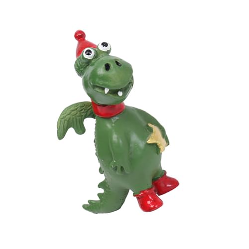 Songelt Dinosaurier-Weihnachtsfigur aus Kunstharz, schönes Design für Kinder und Enthusiasten, Dekoration für Zuhause oder Büro Songelt Dinosaurier-Weihnachtsfigur aus Kunstharz, schönes Design für Kinder und Enthusiasten, Dekoration für Zuhause oder Büro von Songelt