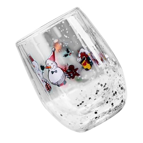 Songelt Doppelwandiger Trinkbecher, 300 ml, Getränkeglas für Kaffee-Enthusiasten, stilvolle Party-Glaswaren, Weihnachtsglasbecher Songelt Doppelwandiger Trinkbecher, 300 ml, Getränkeglas für Kaffee-Enthusiasten, stilvolle Party-Glaswaren, Weihnachtsglasbecher von Songelt