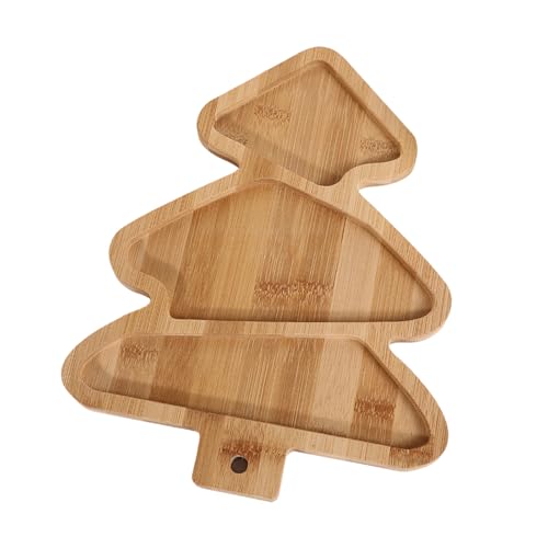 Songelt Elegante Dessertteller für Weihnachtsbaum, Weihnachtsmotiv, Holz-Baum/Glocken, Servierschale für Familienfeiern, niedliche Schale Songelt Elegante Dessertteller für Weihnachtsbaum, Weihnachtsmotiv, Holz-Baum/Glocken, Servierschale für Familienfeiern, niedliche Schale von Songelt