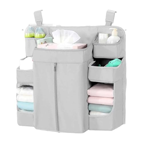 Songelt Organizer zum Aufhängen mit mehreren Taschen für Babybett, Kinderzimmer, mit verstellbaren Riemen und nachhaltigem Stoff, tragbarer Baby-Organizer Songelt Organizer zum Aufhängen mit mehreren Taschen für Babybett, Kinderzimmer, mit verstellbaren Riemen und nachhaltigem Stoff, tragbarer Baby-Organizer von Songelt