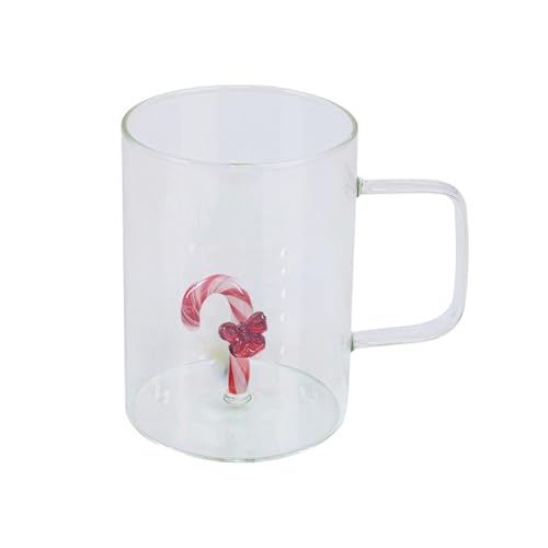 Songelt Praktische Glastassen mit Weihnachtsbaum-Motiv, elegante Weihnachtstasse mit Zuckerstange für heiße und kalte Getränke, Zuckerstangen, Getränketasse Songelt Praktische Glastassen mit Weihnachtsbaum-Motiv, elegante Weihnachtstasse mit Zuckerstange für heiße und kalte Getränke, Zuckerstangen, Getränketasse von Songelt
