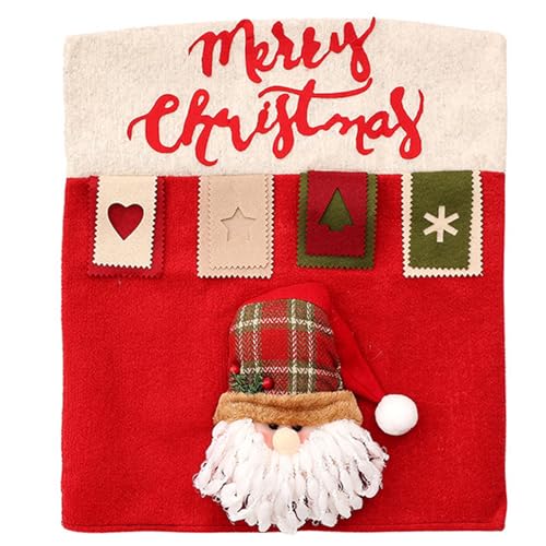 Songelt Stuhlbezug für Weihnachten, Tischdekoration, Weihnachtsmann, Schneemann, Elch, Rückenlehnenschutz für 2024, Neujahr, Feiertage, Abendessen, Sitzbezug Songelt Stuhlbezug für Weihnachten, Tischdekoration, Weihnachtsmann, Schneemann, Elch, Rückenlehnenschutz für 2024, Neujahr, Feiertage, Abendessen, Sitzbezug von Songelt