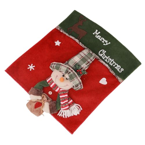 Songelt Stuhlhusse mit Weihnachtsmotiv, Cartoon-Weihnachtsmann, Schneemann, für Neujahr, Urlaub, Restaurant, Dekoration, 1 Stück Songelt Stuhlhusse mit Weihnachtsmotiv, Cartoon-Weihnachtsmann, Schneemann, für Neujahr, Urlaub, Restaurant, Dekoration, 1 Stück von Songelt