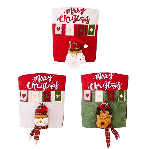 Songelt Stuhlhussen mit Weihnachtsmotiv, Weihnachtsmann-Design, für Küche, Urlaub, Party, Ornament, Weihnachtsdekoration, Esszimmerbezug, 3 Stück Songelt Stuhlhussen mit Weihnachtsmotiv, Weihnachtsmann-Design, für Küche, Urlaub, Party, Ornament, Weihnachtsdekoration, Esszimmerbezug, 3 Stück von Songelt