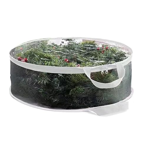 Songelt Transparente Aufbewahrungstasche mit Reißverschluss, Weihnachtskranz-Organizer, staubdichte PVC-Materialien, Urlaubsdekoration, Schutzhülle, transparenter Weihnachtskranzschutz Songelt Transparente Aufbewahrungstasche mit Reißverschluss, Weihnachtskranz-Organizer, staubdichte PVC-Materialien, Urlaubsdekoration, Schutzhülle, transparenter Weihnachtskranzschutz von Songelt