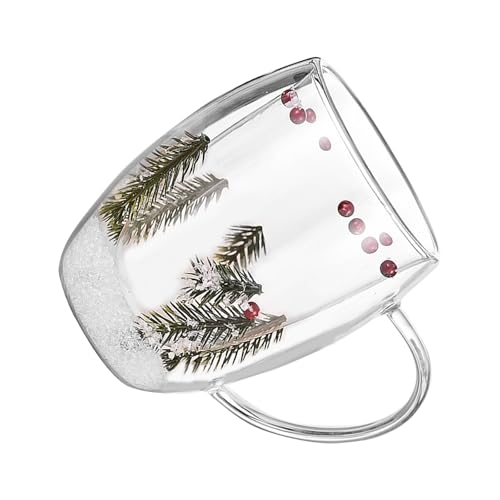 Songelt Transparents Clear Drinkware Doppelwandiger Trinkbecher Glasbecher mit Griff und getrockneter Blume für Büro oder Zuhause Weihnachten Glasbecher Songelt Transparents Clear Drinkware Doppelwandiger Trinkbecher Glasbecher mit Griff und getrockneter Blume für Büro oder Zuhause Weihnachten Glasbecher von Songelt