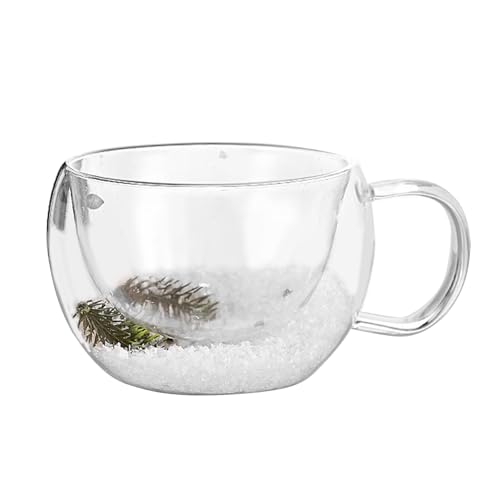 Songelt Transparents Clear Drinkware Doppelwandiger Trinkbecher Glasbecher mit Griff und getrockneter Blume für Büro oder Zuhause Weihnachten Glasbecher Songelt Transparents Clear Drinkware Doppelwandiger Trinkbecher Glasbecher mit Griff und getrockneter Blume für Büro oder Zuhause Weihnachten Glasbecher von Songelt