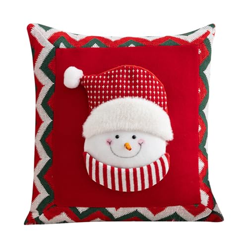 Songelt Weihnachts-Kissenbezüge, Leinen, Weihnachtsmann, Schneemann, für Couch und Auto, Dekoration, 45 x 45 cm, Urlaubskissenbezug Songelt Weihnachts-Kissenbezüge, Leinen, Weihnachtsmann, Schneemann, für Couch und Auto, Dekoration, 45 x 45 cm, Urlaubskissenbezug von Songelt